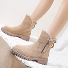 Suede-look slip-on snow boots for women