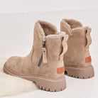 Suede-look slip-on snow boots for women