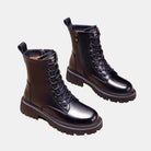 Leather-look lace-up snow boots for women