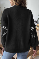 Halloween ghost button-front cardigan for women