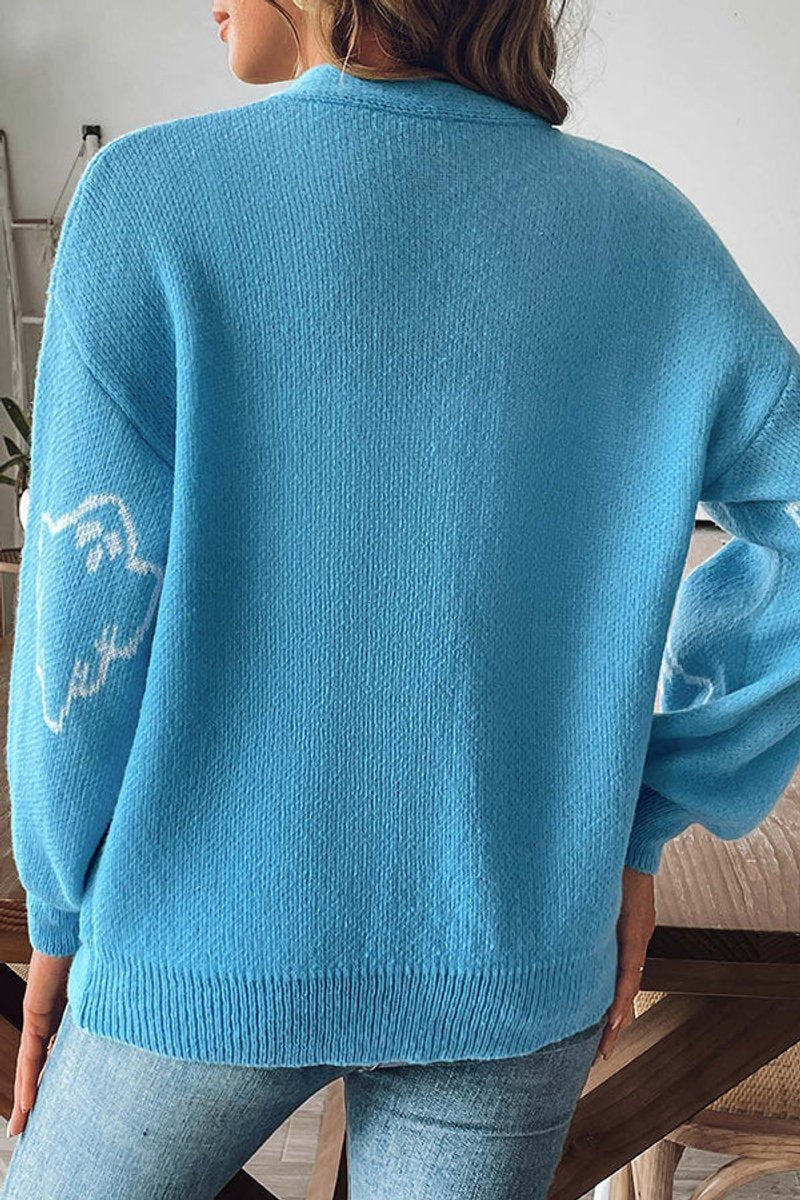 Halloween ghost button-front cardigan for women