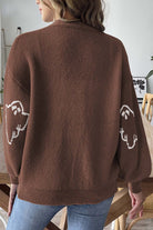 Halloween ghost button-front cardigan for women