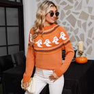 Halloween ghost Fair Isle sweater for women
