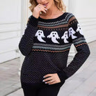 Halloween ghost Fair Isle sweater for women