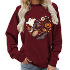 Halloween heart graphic sweatshirt for women