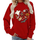 Halloween heart graphic sweatshirt for women