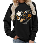 Halloween heart graphic sweatshirt in black for women