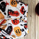 Halloween print jogger pants in white for women