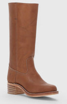 Square toe tall boots in brown, black, yellow or light brown for women