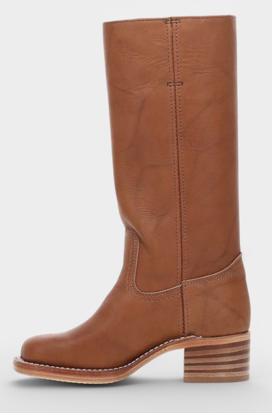 Square toe tall boots in brown, black, yellow or light brown for women