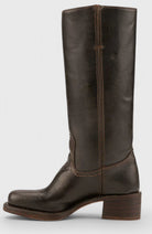 Square toe tall boots in brown, black, yellow or light brown for women