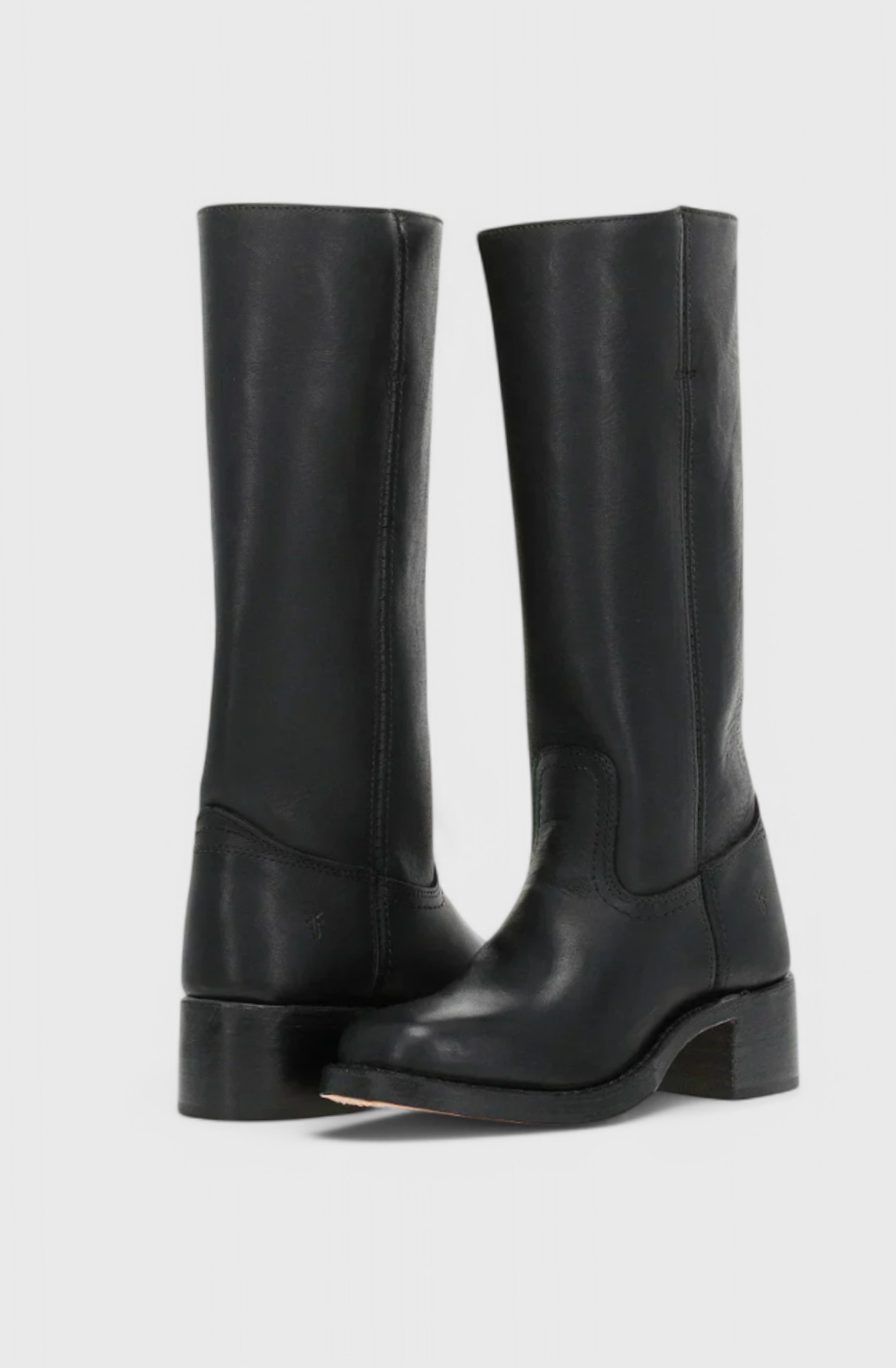Square toe tall boots in brown, black, yellow or light brown for women