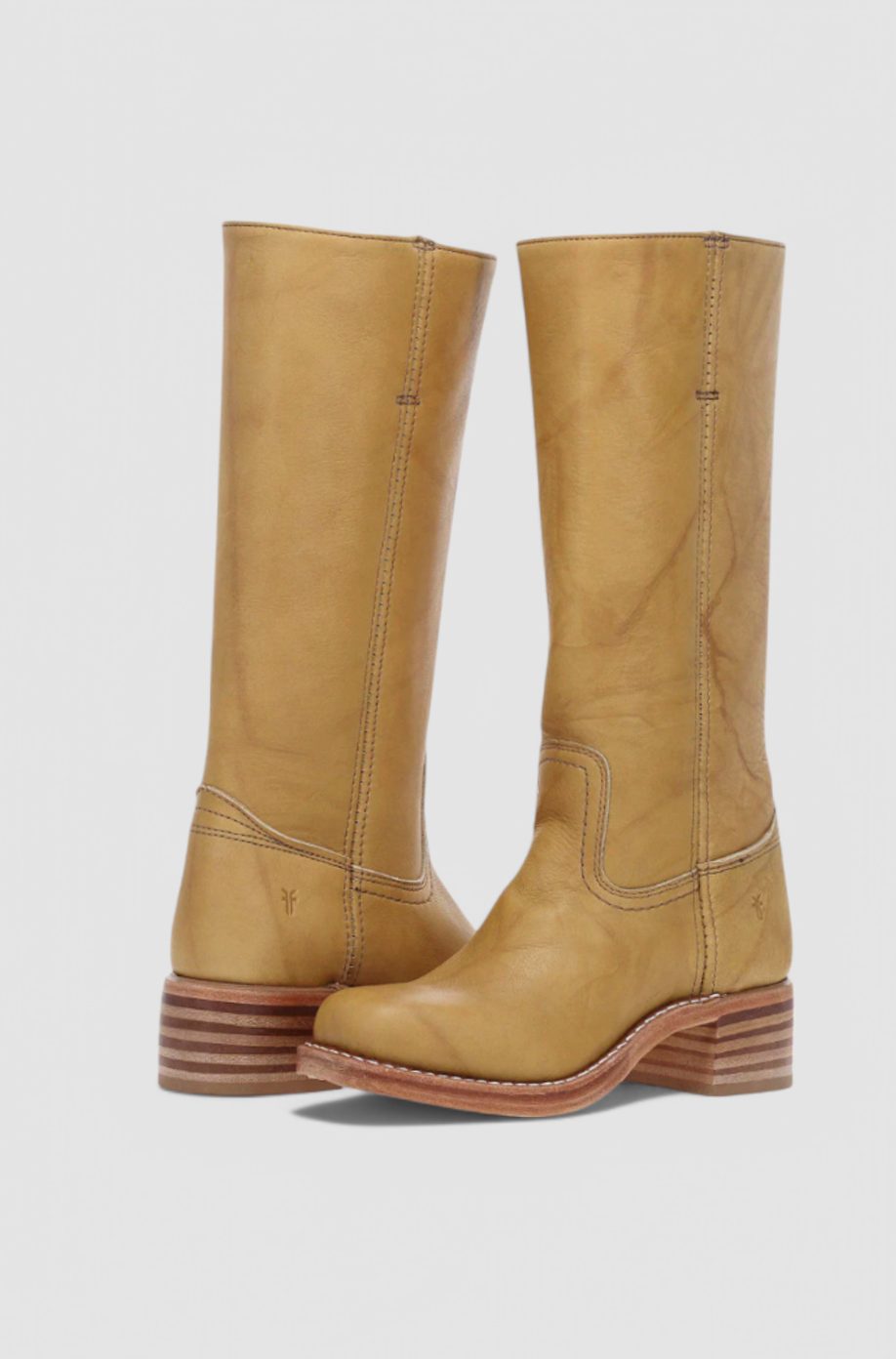 Square toe tall boots in brown, black, yellow or light brown for women