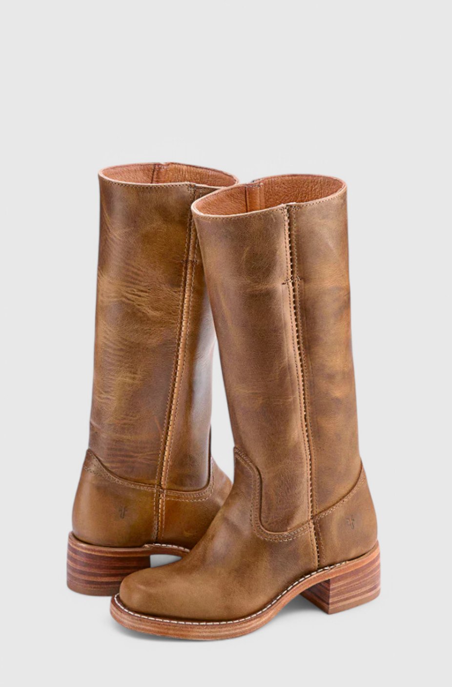 Square toe tall boots in brown, black, yellow or light brown for women