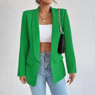 Open-front shawl-collar blazer for women