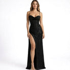 Sequin maxi dress with corset bodice for women