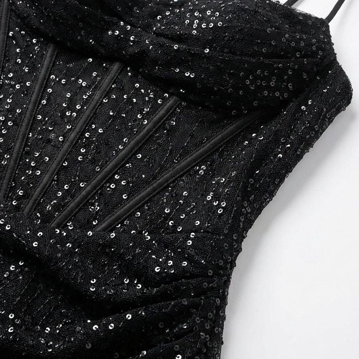Sequin maxi dress with corset bodice for women