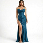Sequin maxi dress with corset bodice for women
