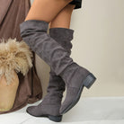 Slouch over-the-knee boots in black, gray or khaki for women