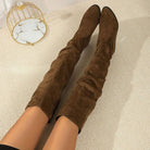 Slouch over-the-knee boots in black, gray or khaki for women