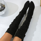 Slouch over-the-knee boots in black, gray or khaki for women