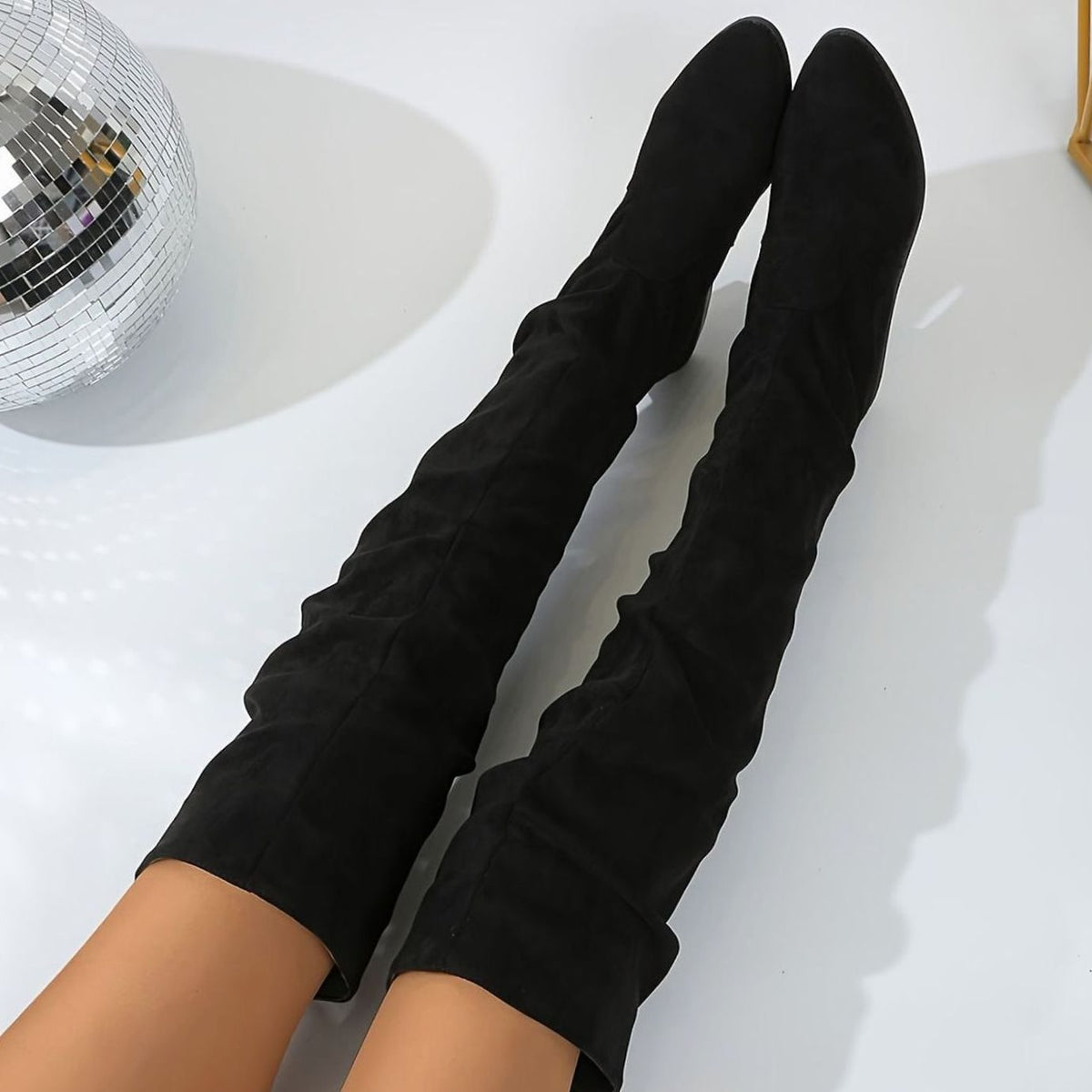 Slouch over-the-knee boots in black, gray or khaki for women