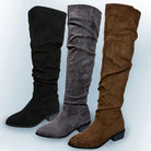 Slouch over-the-knee boots in black, gray or khaki for women