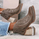 Studded ankle cowboy boots for women