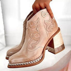Studded ankle cowboy boots for women
