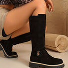 Lug sole knee-high boots in black, beige or coffee for women