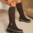 Lug sole knee-high boots in black, beige or coffee for women