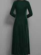 Long-sleeve velvet maxi dress for women