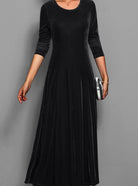 Long-sleeve velvet maxi dress for women