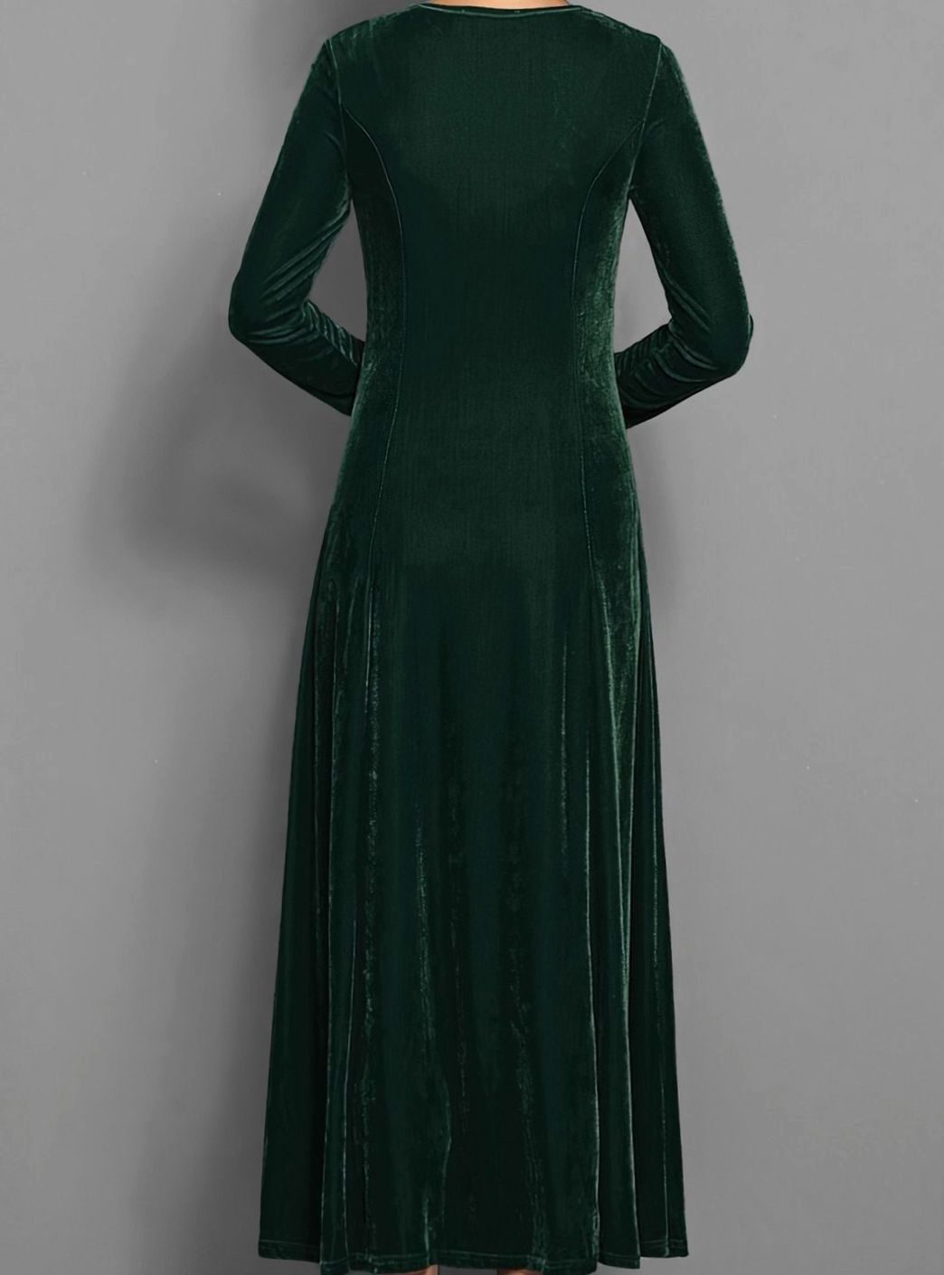 Long-sleeve velvet maxi dress for women