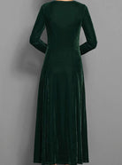 Long-sleeve velvet maxi dress for women