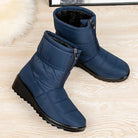 Quilted water-resistant ankle snow boots for women