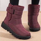 Quilted water-resistant ankle snow boots for women