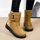 Quilted water-resistant ankle snow boots for women