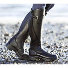 Buckle strap knee-high riding boots for women