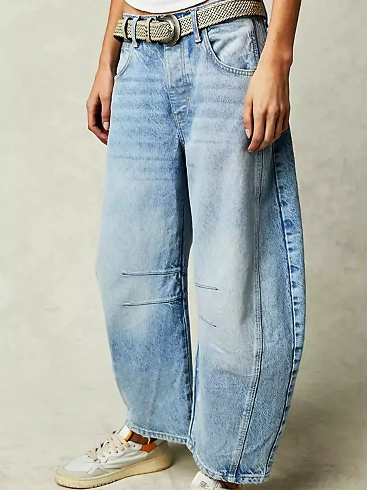 Baggy barrel leg jeans for women
