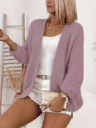 Oversized batwing open-front knit cardigan for women