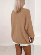 Oversized batwing open-front knit cardigan for women