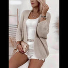 Oversized batwing open-front knit cardigan for women