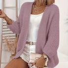 Oversized batwing open-front knit cardigan for women